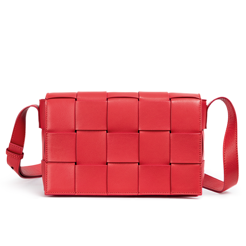 2020 new Fashion Red color Weave Cow Calf Leather Crossbody Bags