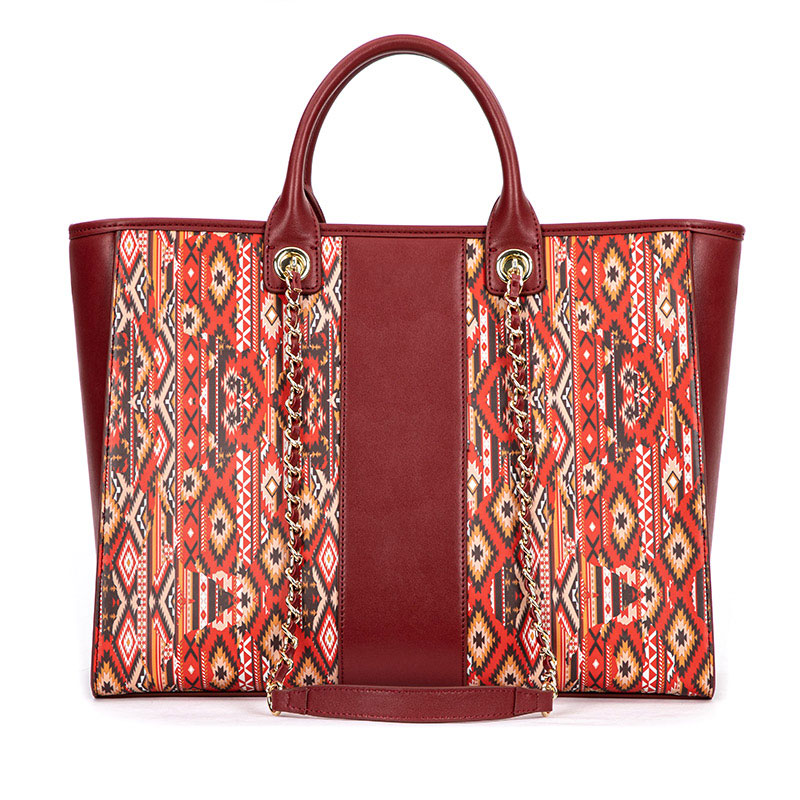 Spring/summer Custom Red 100% Genuine Leather Tote Bag