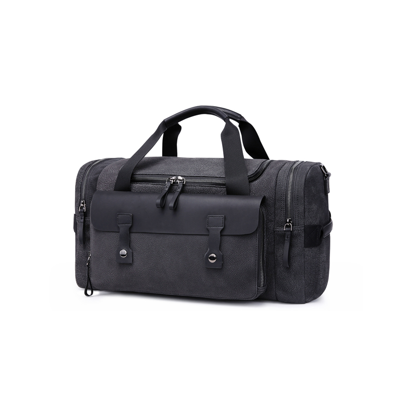 Men’s Black Design Sports Travel Genuine Leather Duffel Bags