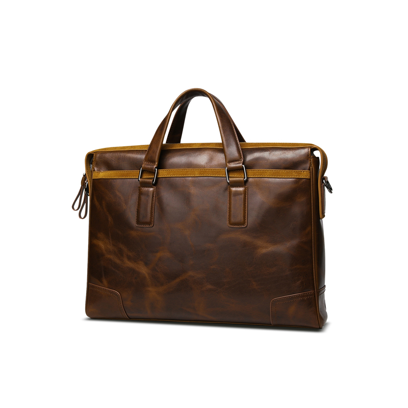 Wholesale New Design Brown Men’s Genuine Leather Laptop Bags