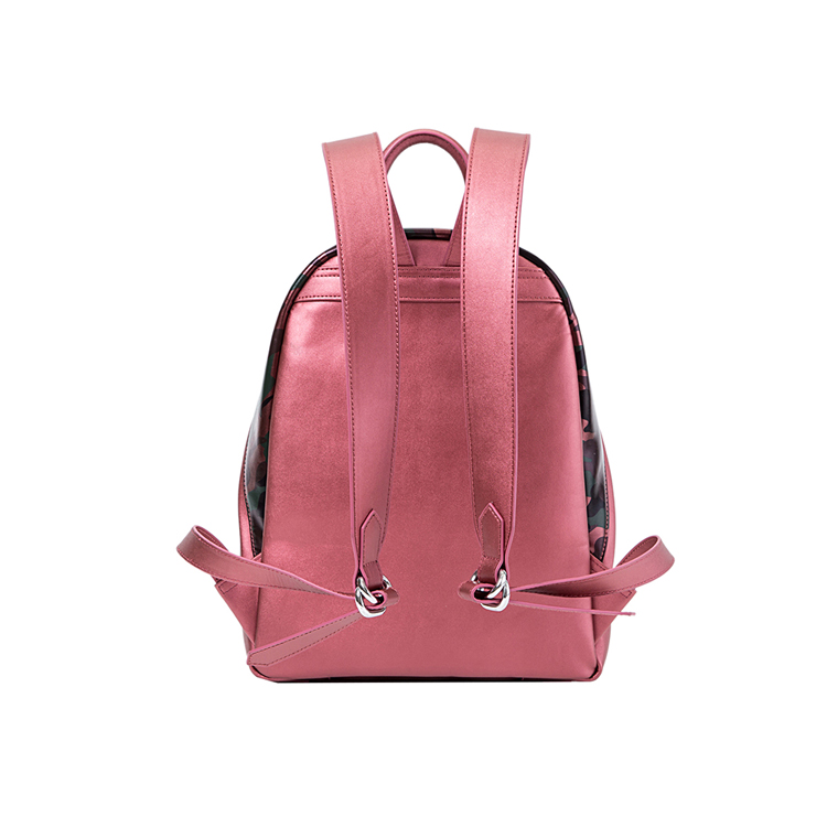 Cute Design Camouflage Pink Women’s Genuine Leather School Backpack