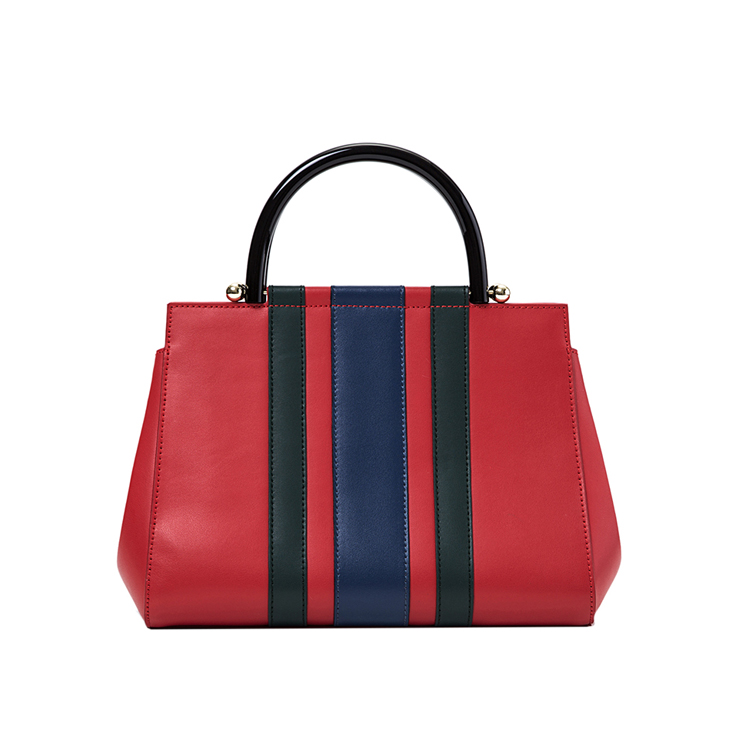 Colorful Stripe Women’s Genuine Leather Bag