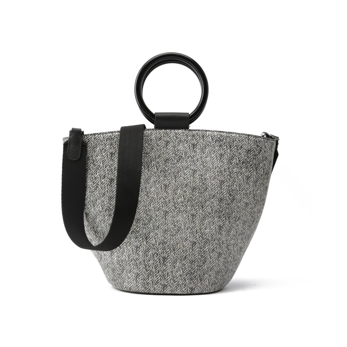 Fashion Style Large Grey Genuine Leather Tote Bags for Women