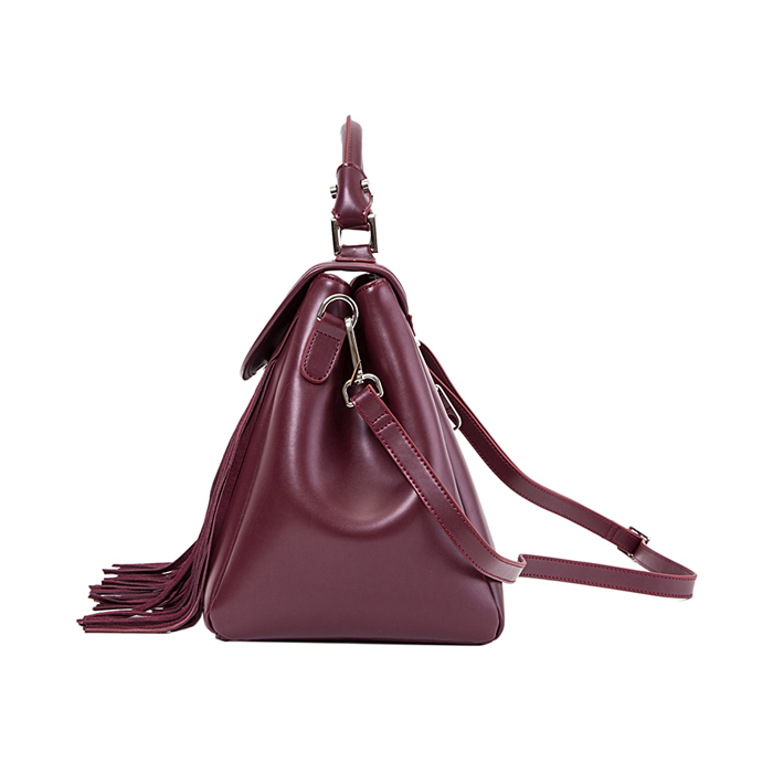 New Design Women’s Wine Red Leather Shoulder Bags for Ladies