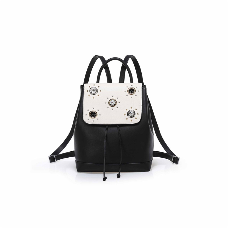2020 Fashion Crystal Design Cow Leather Women Backpack