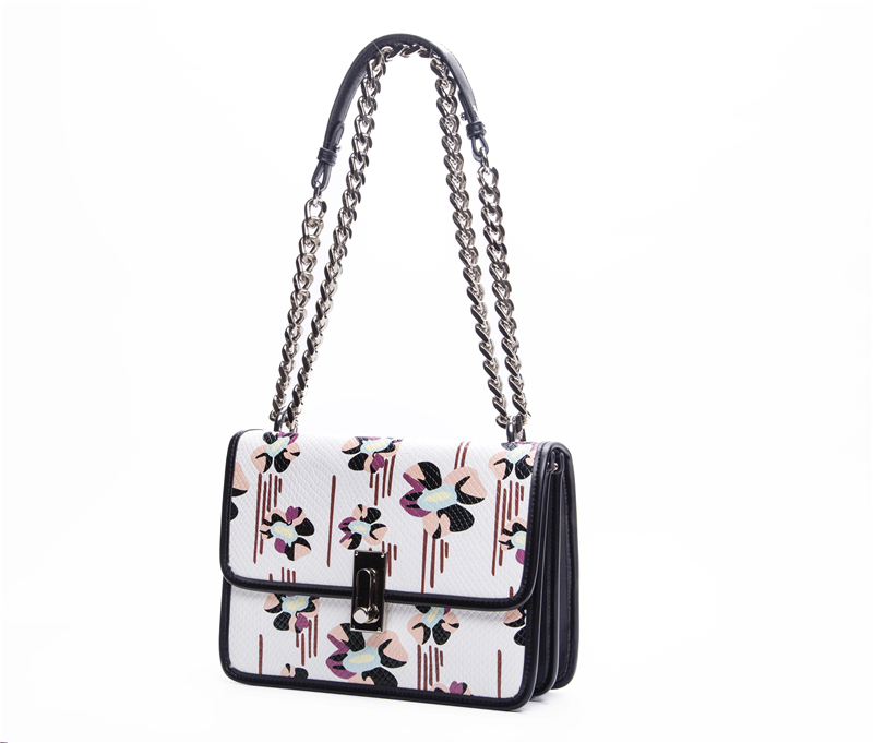 Popular Genuine Leather Printed Summer purse and Handbags with metal lock