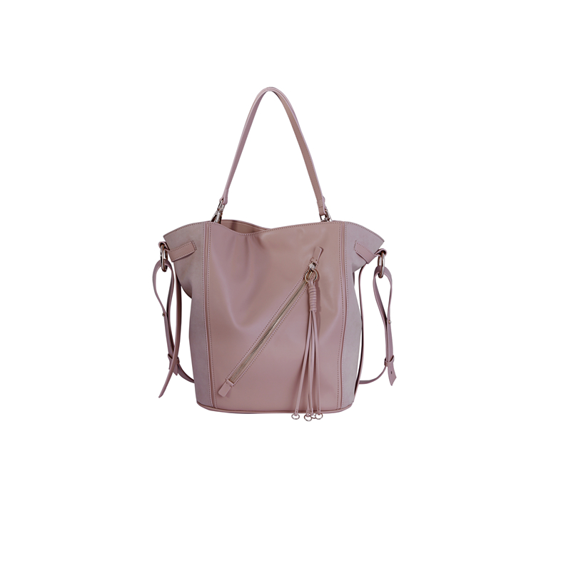 Customized light color Ladies Designer Vegan Leather Bucket Bags Handbags