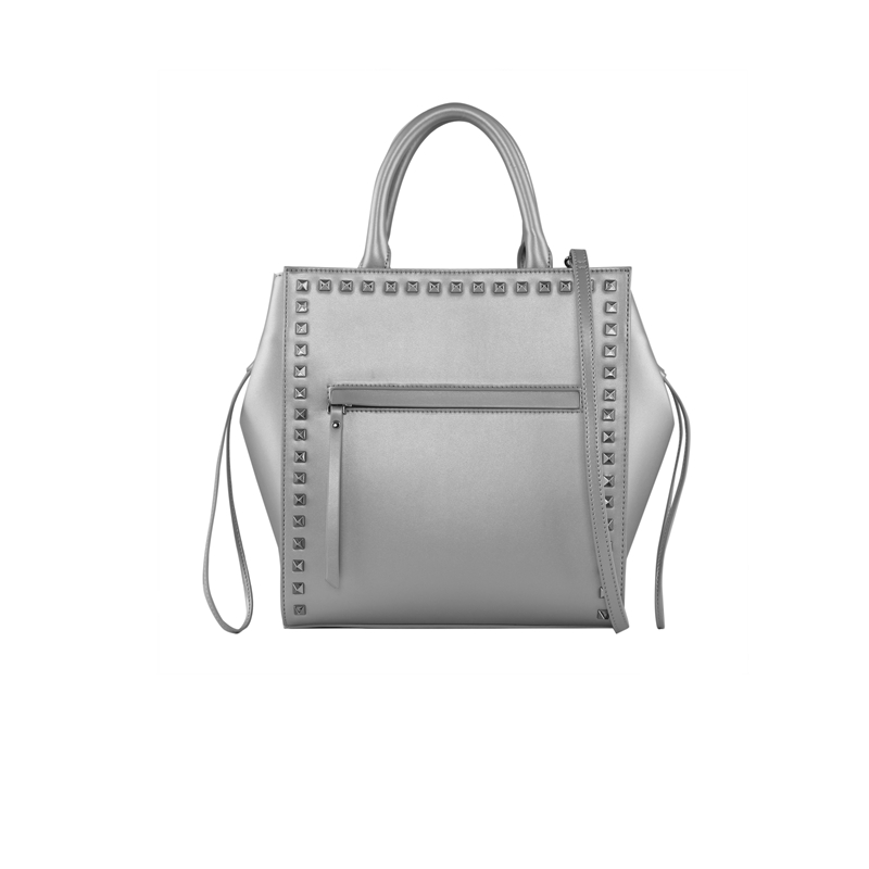 High Quality Silver color Women Designer Tote Bags with Studs for ladies