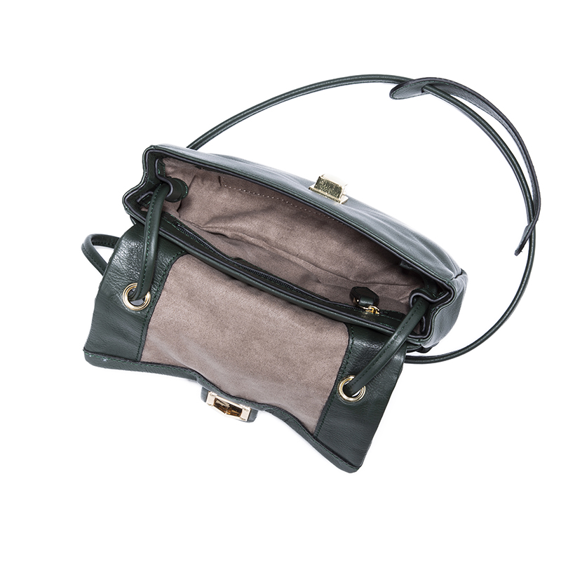 SMALL size fashion genuine leather crossbody bag with metal lock