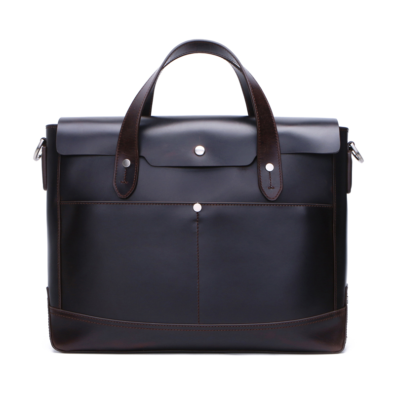 15 Inch Men’s Vintage Genuine Leather Briefcase Messenger Bag