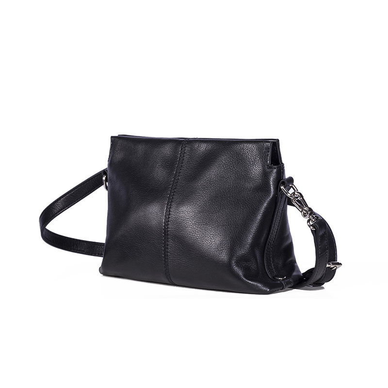 Customzied Small size Black Soft cow leather crossbody bag for women