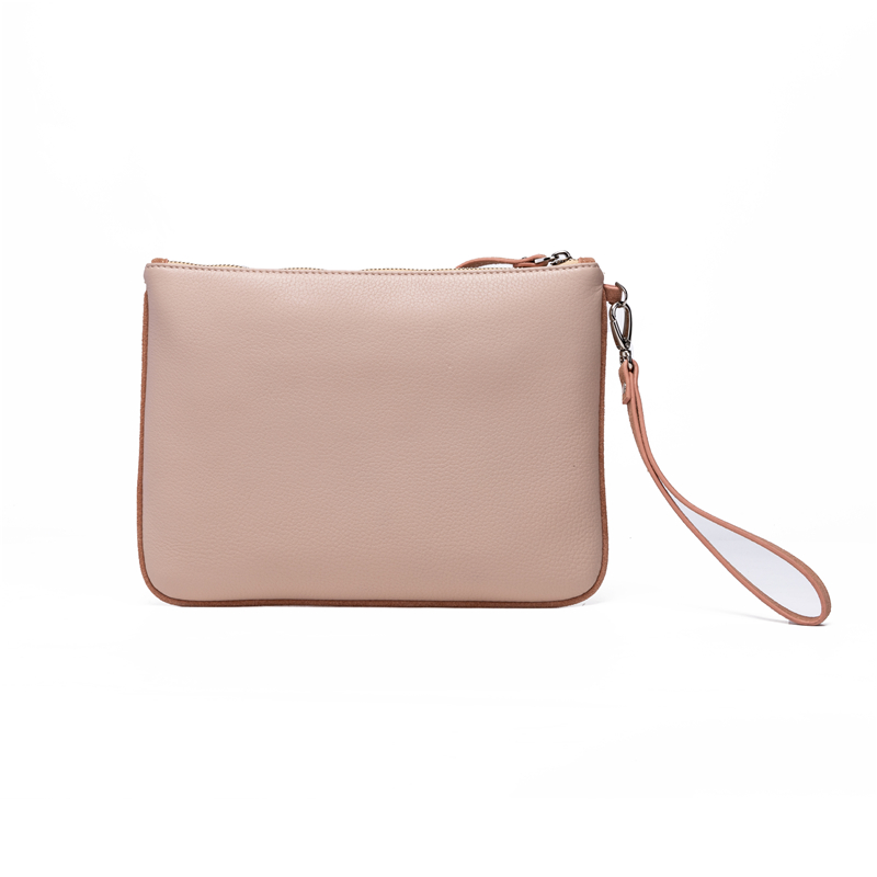Custom Casual Mixed color suede leather clutch bag with Wrist strap