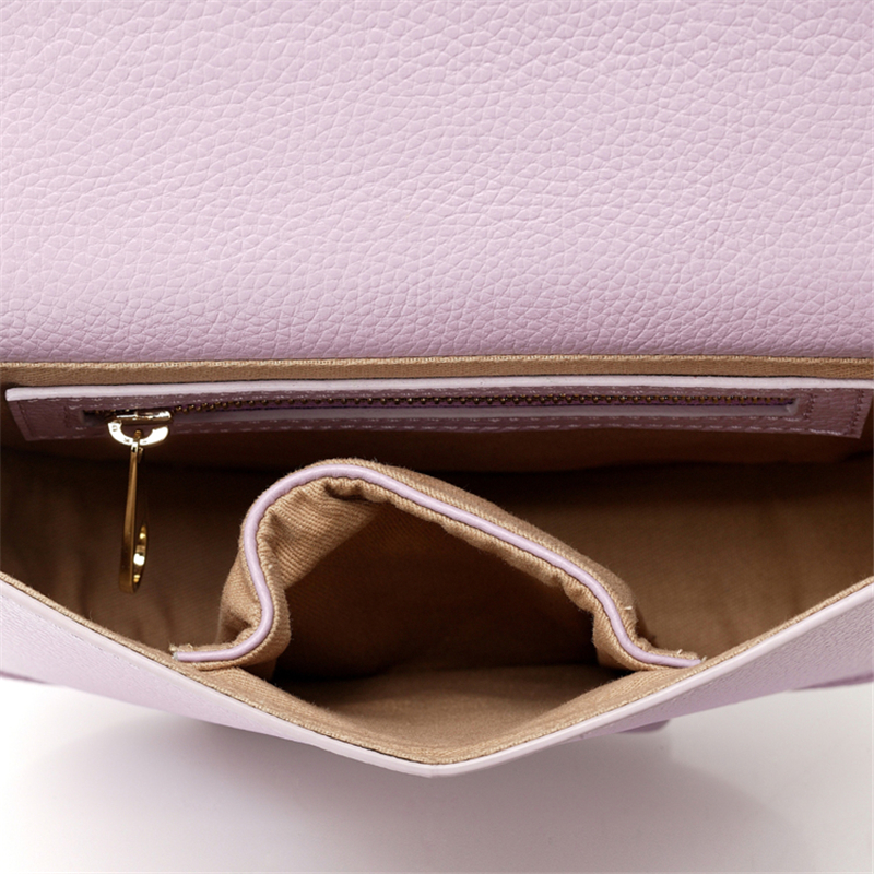 OEM small size Light Purple color Full grain cow leather saddle bags
