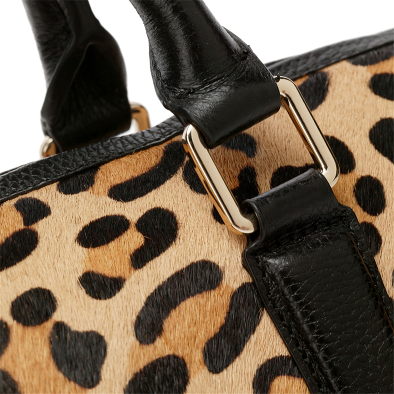 Luxury Quality Leopard Printed Cowhair Leather Tote handbag