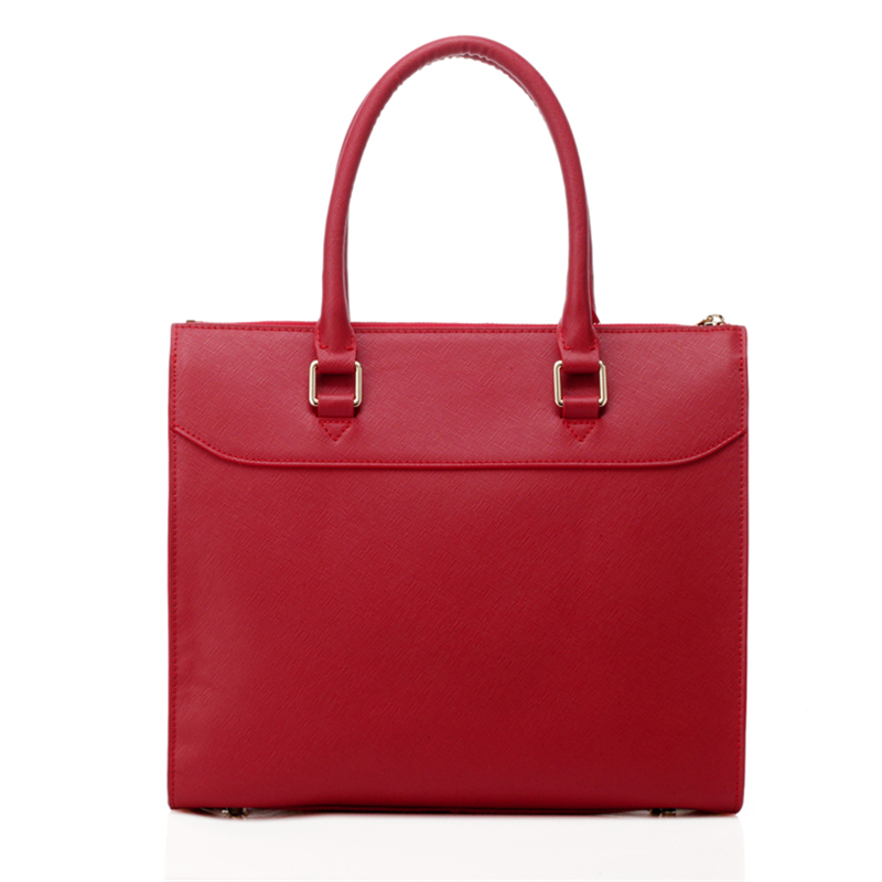 Red color  Saffiano leather Top layer cowhide leather women’s Top-handle tote