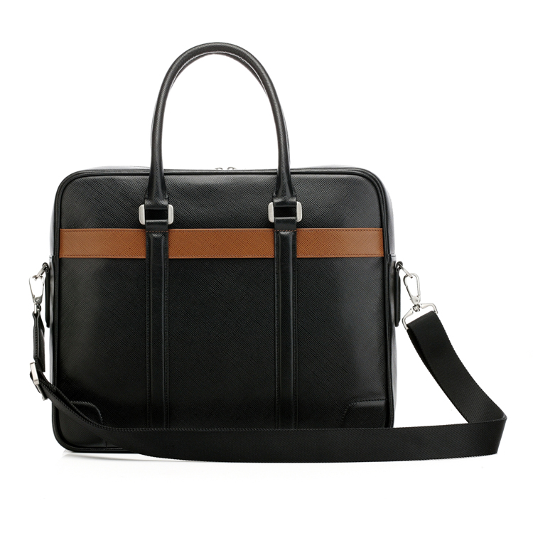 ODM high-end quality men’s saffiano cow leather briefcase