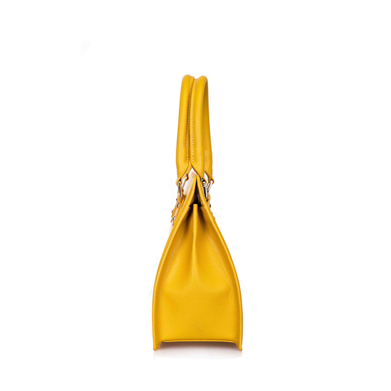Yellow Classic Simple Top Layer Cowhide Saffiano leather Women’s Tote