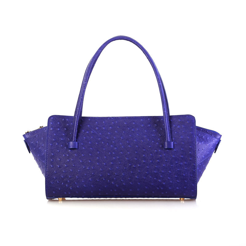 OEM Ostrich Embossed cow leather women tote handbags