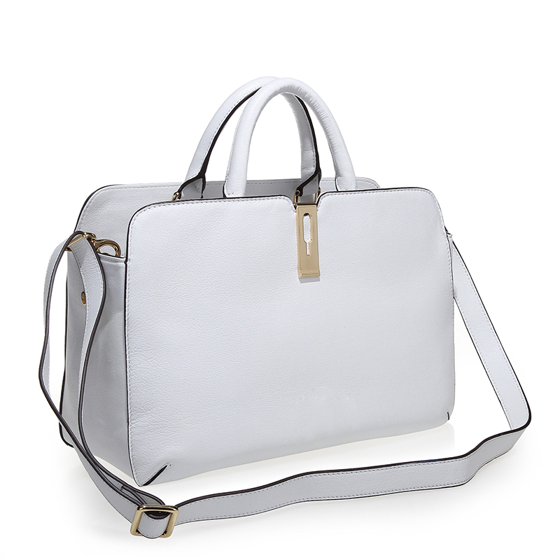 High Quality White Grain leather women office tote handbags