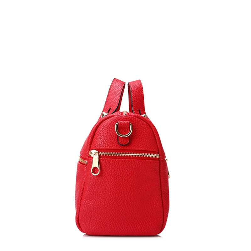 Custom Red color fashion designer brand leather cowhide ladies bag