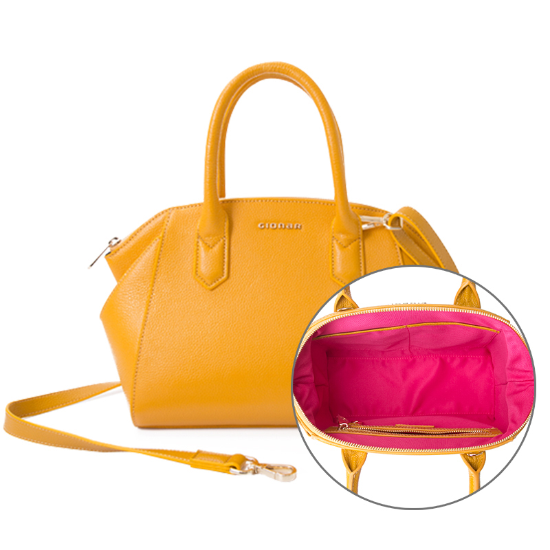 Wholesale Fashion Yellow full genuine cow Leather Women’s Brand Tote