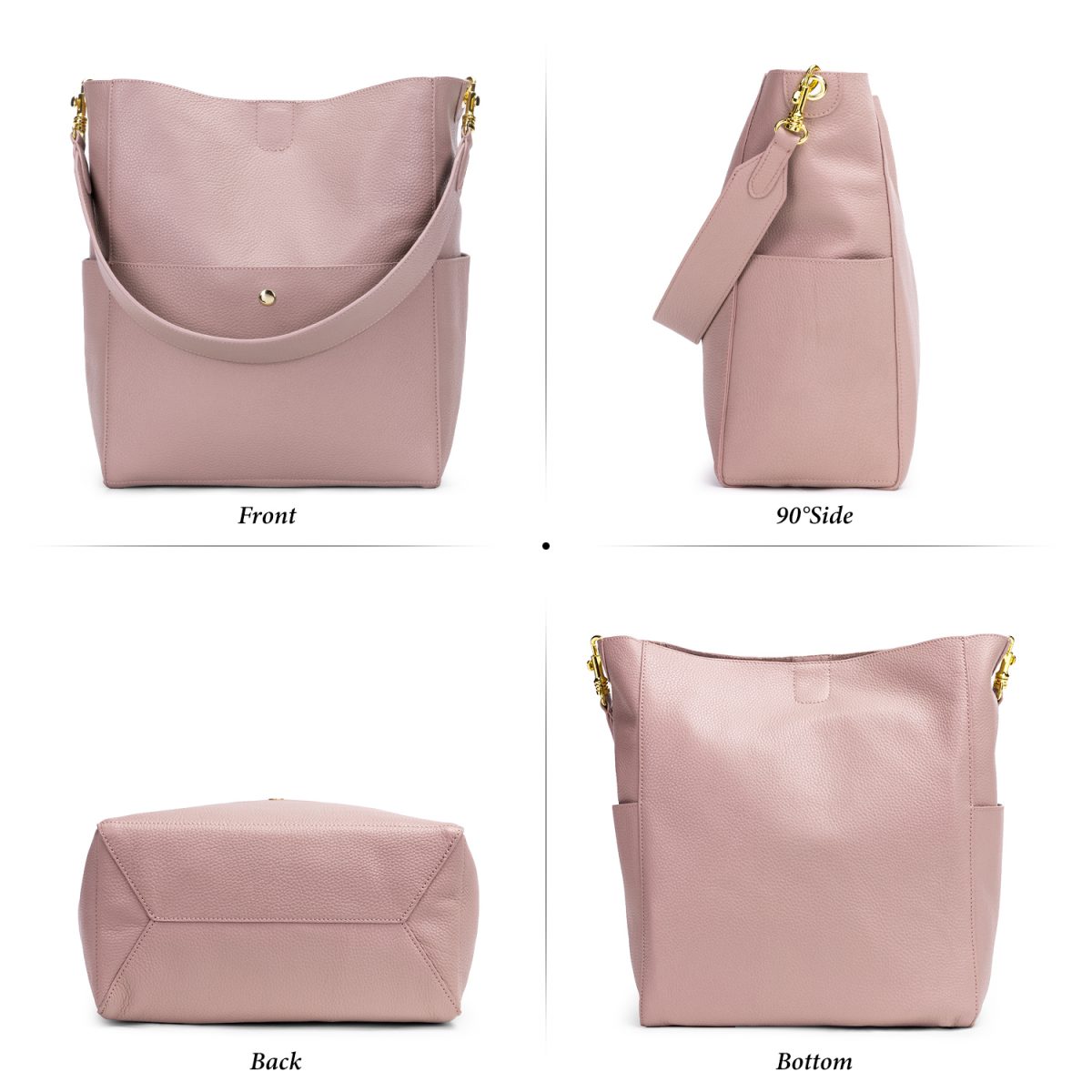 Top Selling 100 real cow leather fashion bucket bag set