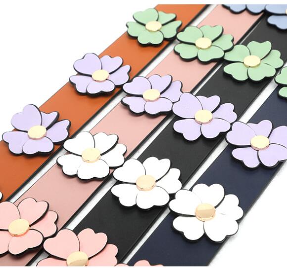 Wholesale fashion designer flower leather straps for women handbags