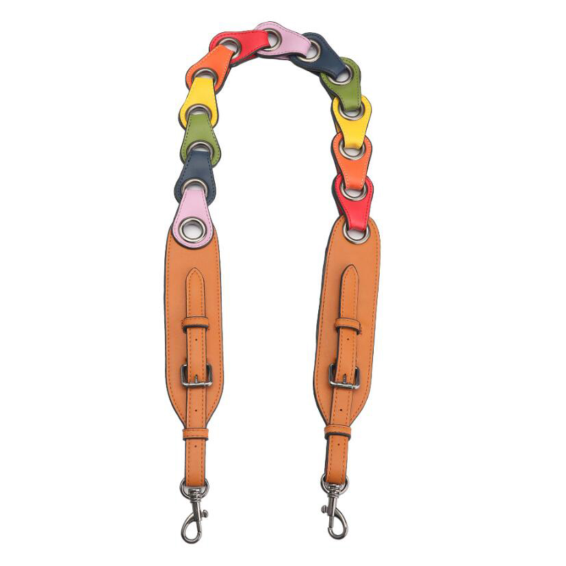 Custom colorful genuine leather ring leather shoulder straps