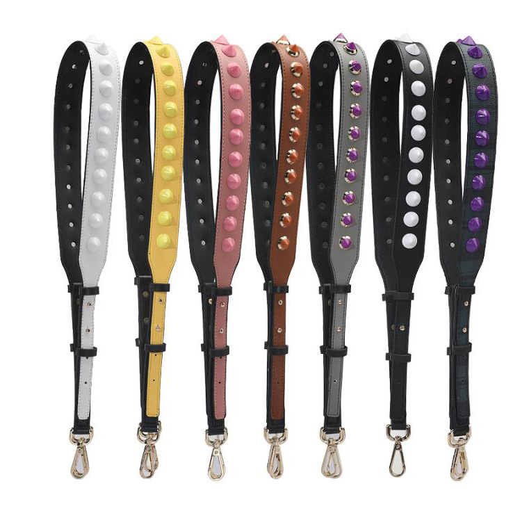 Single Colorful Acrylic rivets wide shoulder strap adjustable fashion shoulder straps