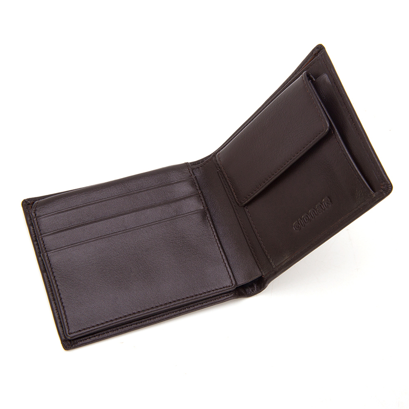 High quality calf leather men’s wallet with coin pouch