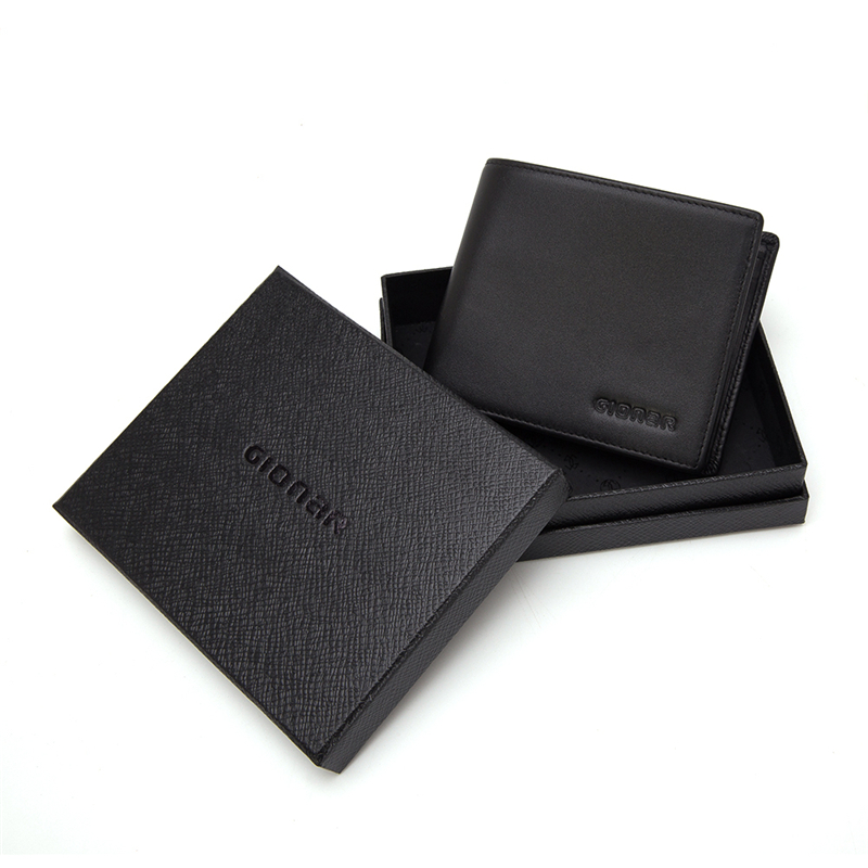 Wholesale genuine cow leather Men’s short wallet with custom LOGO