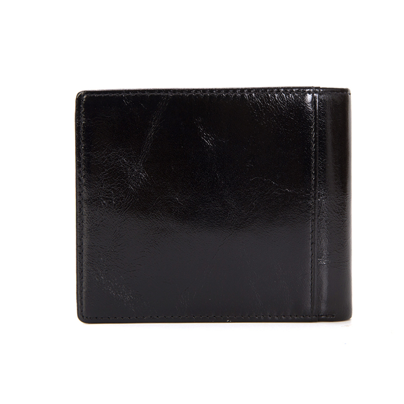 OEM Black color Vintage oil genuine leather wallet for men