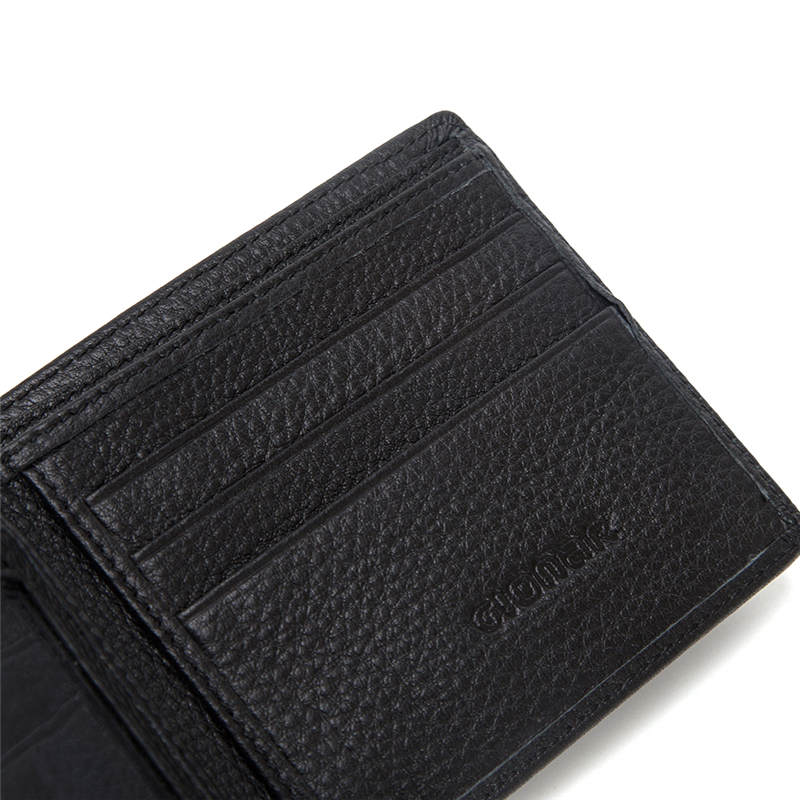 RFID blocking full grain cow leather men’s short wallet