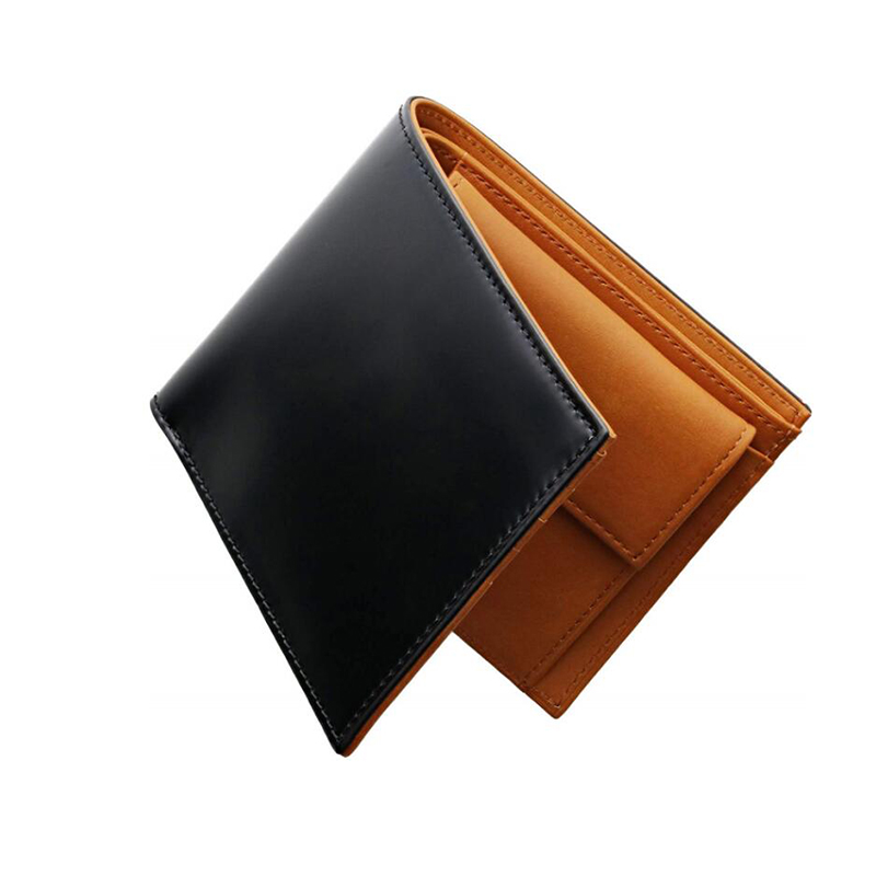Custom Men’s Calf Leather Short Wallet with Coin Pouch