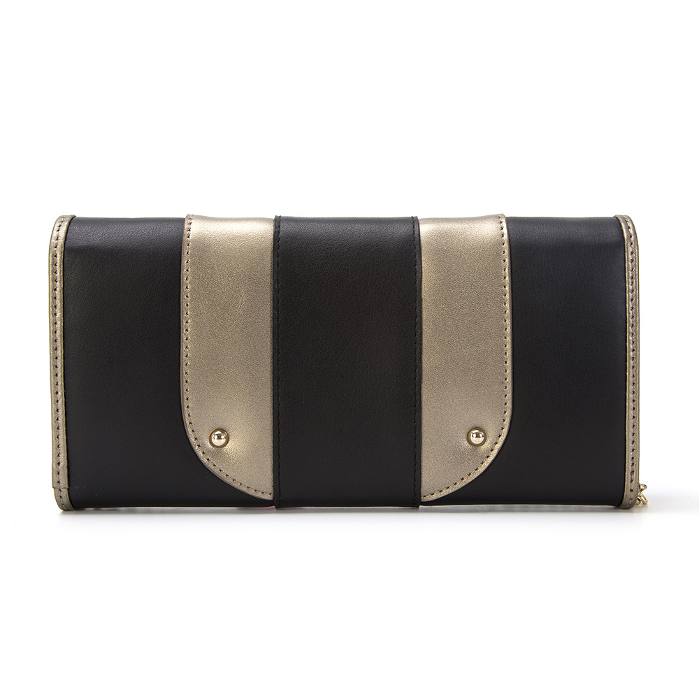 Custom fashion designer popular colorblock long wallet with shoulder strap