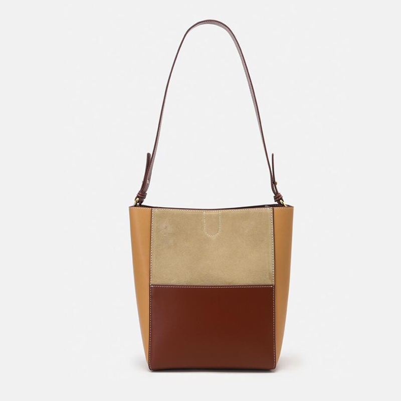 Custom fashion Full grain leather women handbag set with inside pouch