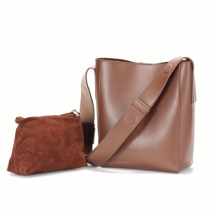 OEM fashion designer genuine leather suede leather handbag set