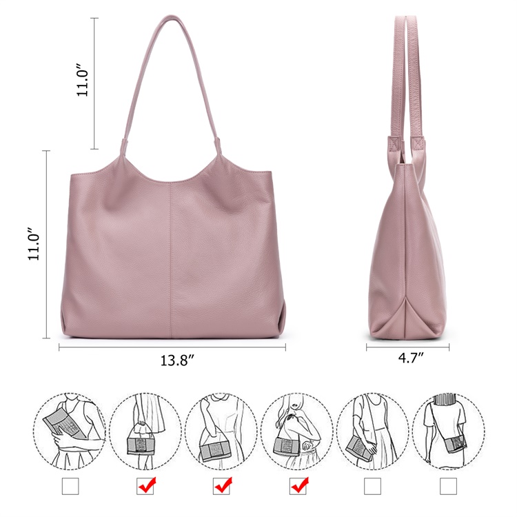 wholesale full grain real cow leather women large tote with RFID blocking