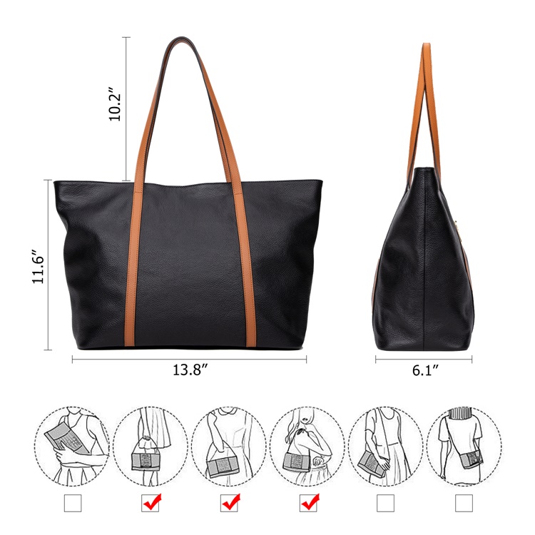 GIONAR RFID Premium Handcrafted Cow Top Layer Leather Tote Bags for Women Genuine Soft Leather Shoulder Bags Purses And Handbags