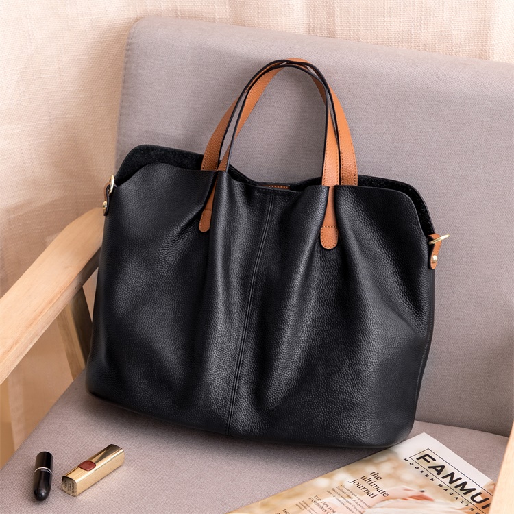 RFID Cow Top Layer Leather Handbags Women Designer Hobo Tote Purse Premium Handcrafted Work Bag set