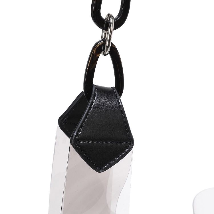 Custom high-end transparent TPU ladies fashion large chain tote bag set