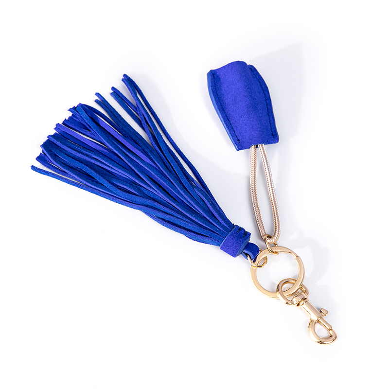 Custom leather fashion keychain USB tassel