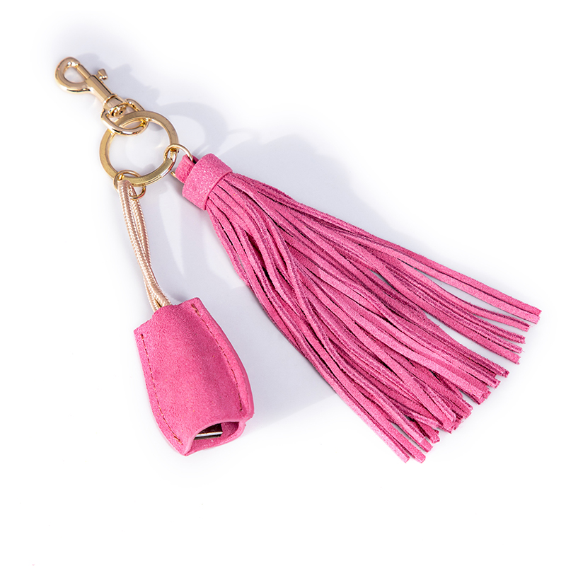 Wholesale 2020 fashion pink suede leather tassels with USB
