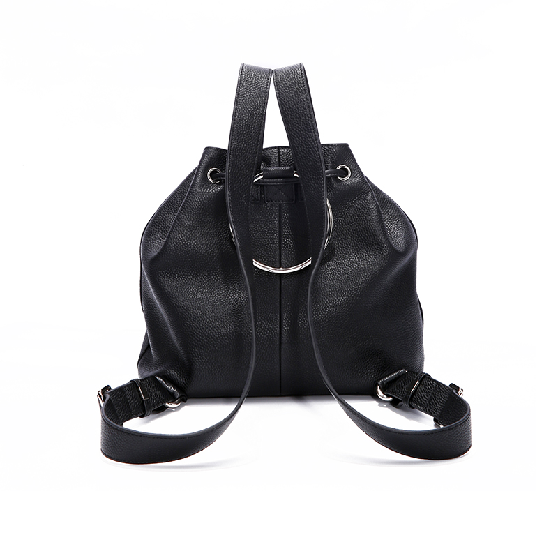 Custom luxury fur cow leather women tote backpack