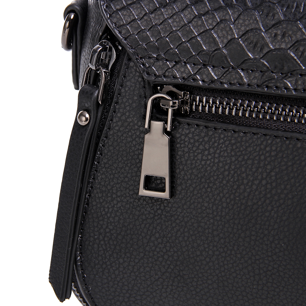 Custom snake embossed leather crossbody bag with metal lock