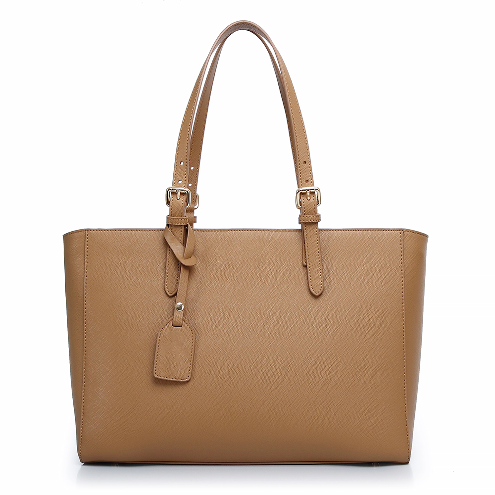 Custom large size saffiano leather tote handbags