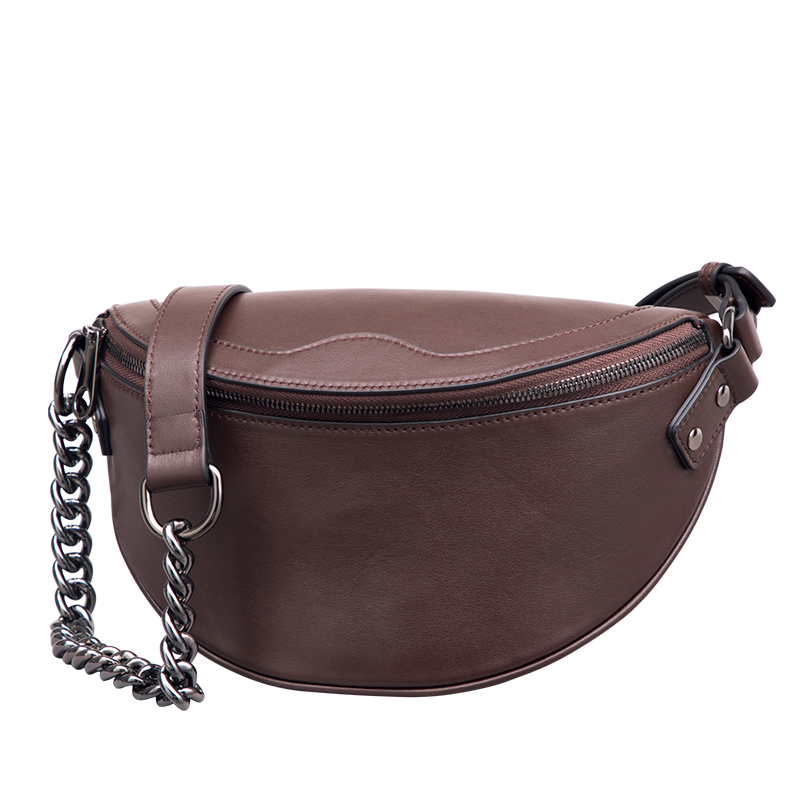 Custom luxury quality calf leather fanny pack waist bag for ladies