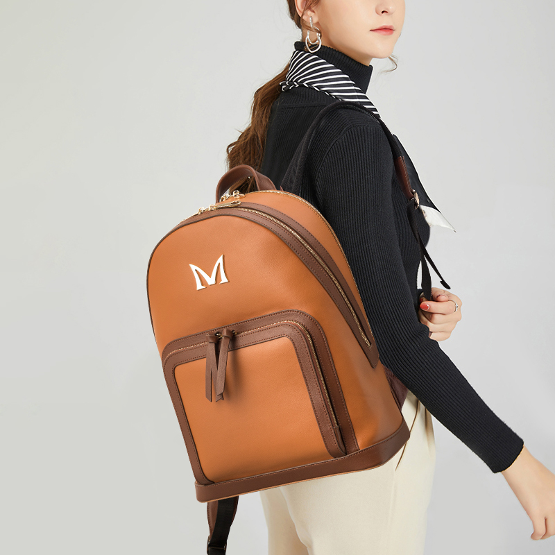 Full Grain Luxury Large Capacity Laptop backpack with custom logo GIONAR