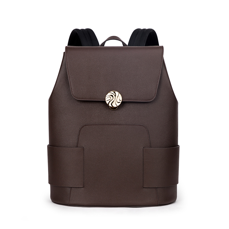 Custom Full grain leather backpack with metal lock