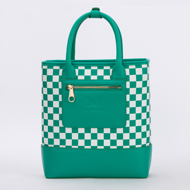 Light Green Checkerboard Pattern Backpack
